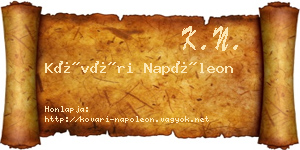 Kővári Napóleon névjegykártya